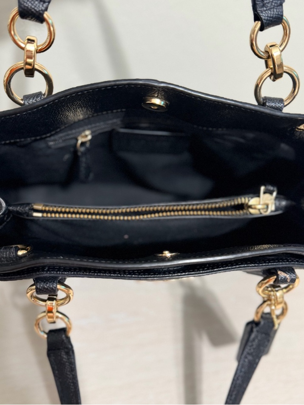 Coach Black Leather Satchel with Gold-Tone Accents - Picture 2 of 7